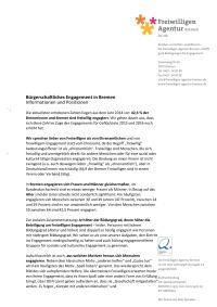 Bürgerschaftliches Engagement in Bremen - Informationen und Positionen